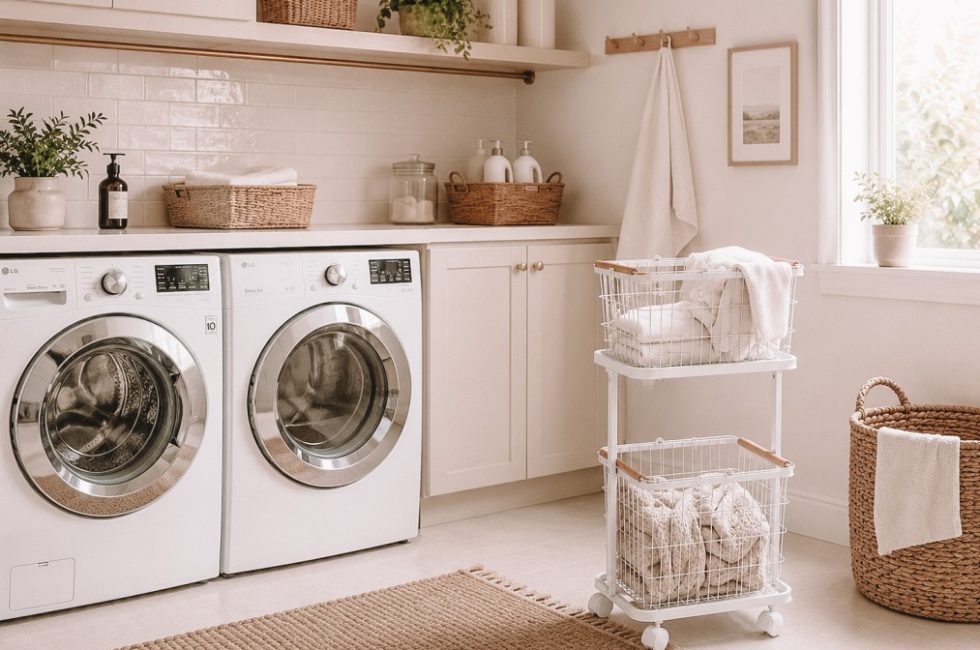 Laundry Cart with Removable Baskets